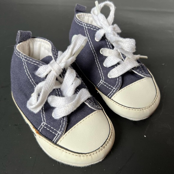 Converse Chuck Taylor All Star Prewalker Booties Blue Canvas Crib size 4 - Picture 1 of 10